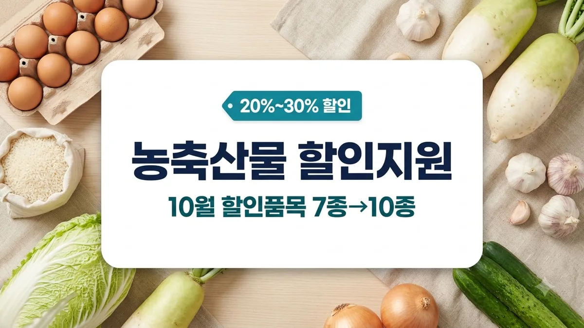 농축산물 할인지원 10월 할인품목 안내