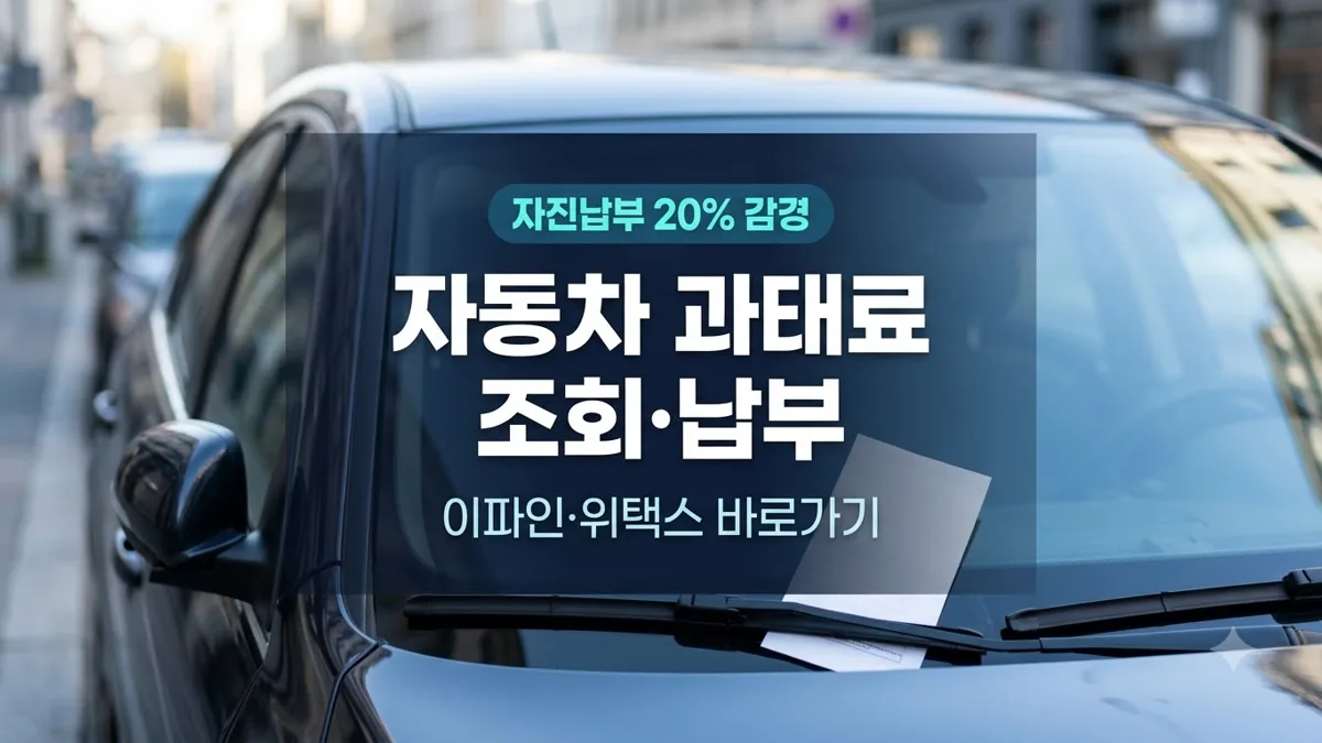 자동차 과태료 이파인 위택스 조회 납부 안내