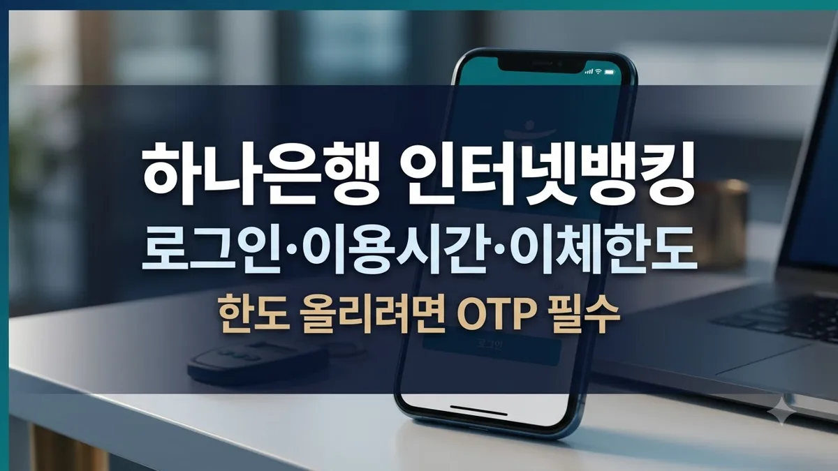 하나은행 인터넷뱅킹 로그인과 이체한도 안내