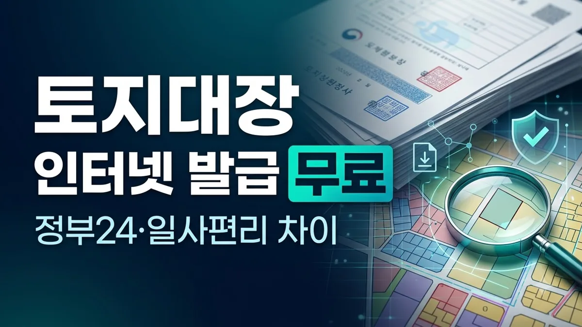 토지대장 무료열람 발급 방법 정리