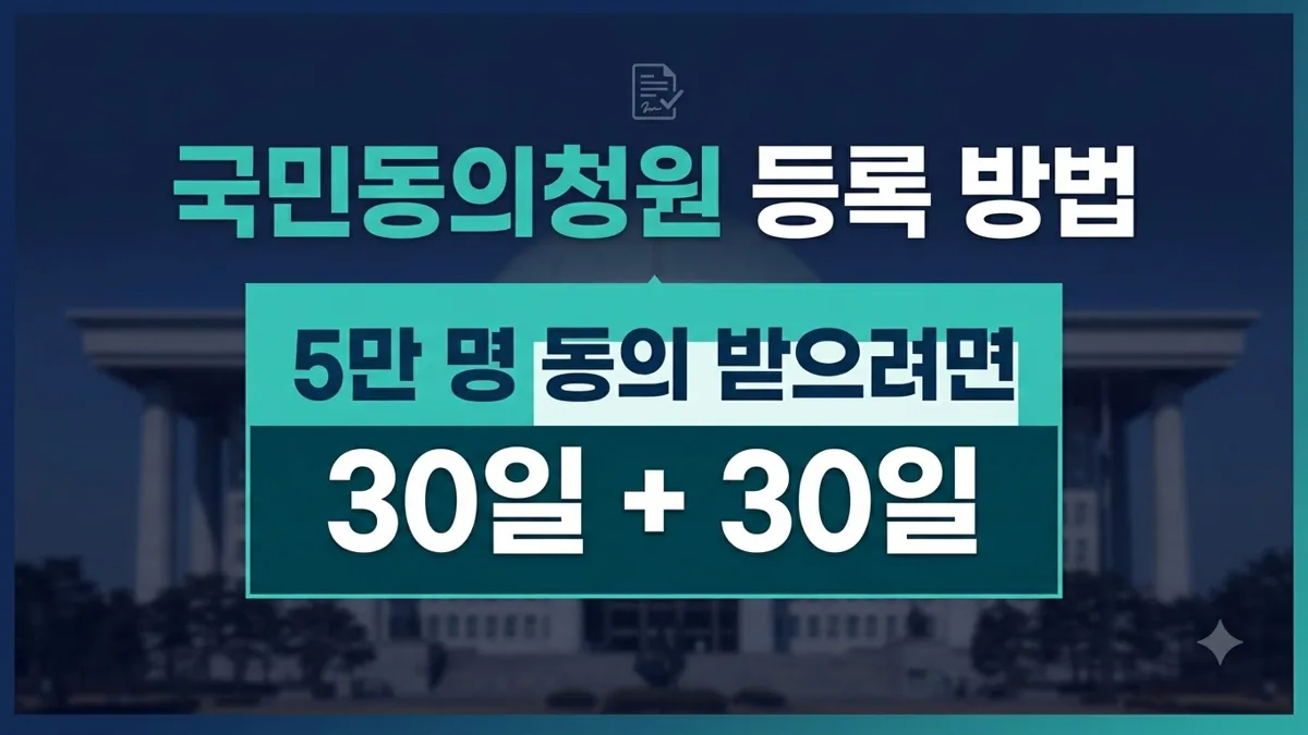 국민동의청원 등록 방법과 5만 명 동의 요건 정리