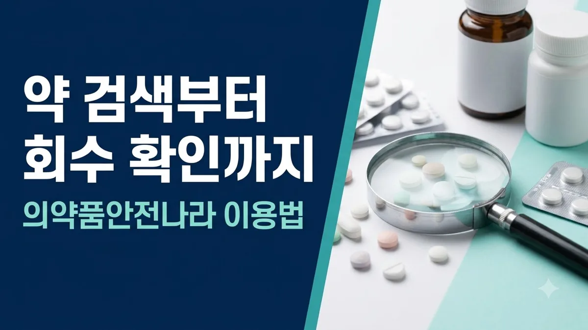 의약품안전나라 약 검색 이용 방법